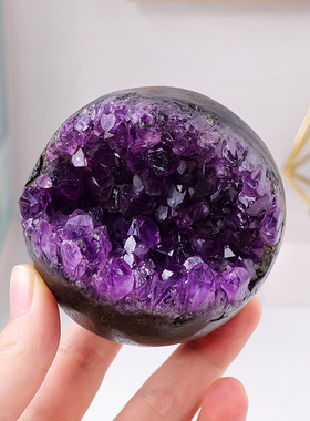 天然紫水晶簇开口笑紫晶洞聚宝盆招财家居办公装饰紫水晶风水摆件