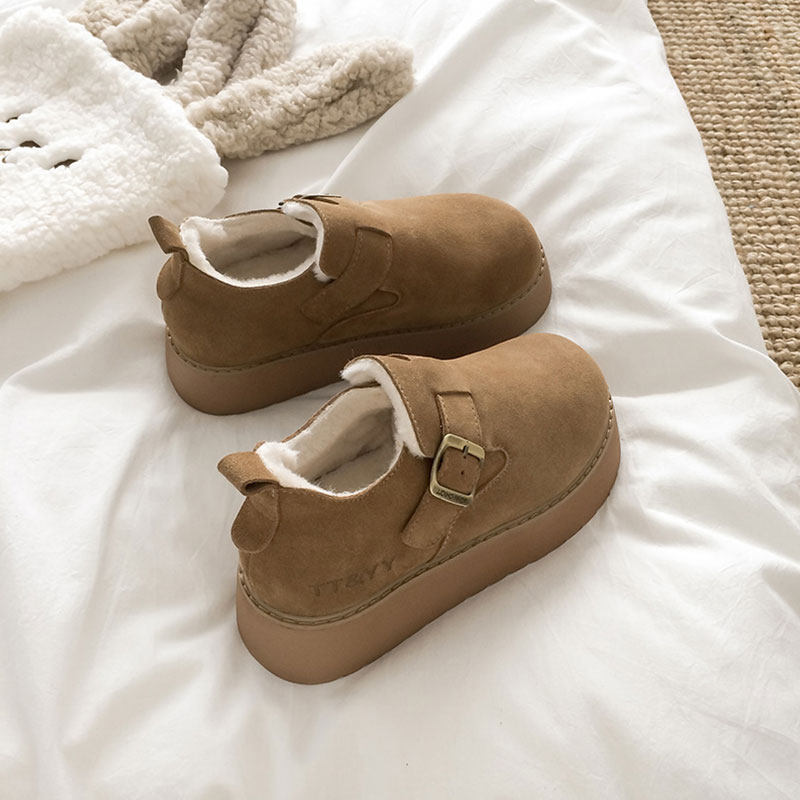 厚底增高加绒保暖勃肯鞋女鞋2025新款冬季雪地靴乐福鞋一脚蹬棉鞋,淘宝优惠券,粉丝福利购,淘宝优惠卷