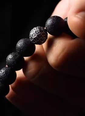 【逆鳞】国潮火山石小众简约手链