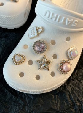 洞洞鞋配饰装饰配件鞋花crocs高级感云朵爱丽丝卡扣女款金属珍珠