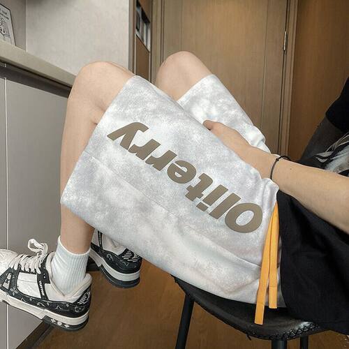 美式夏季扎染短裤宽松男士五分ins休闲透气速干百搭高街运动裤子 - 图2