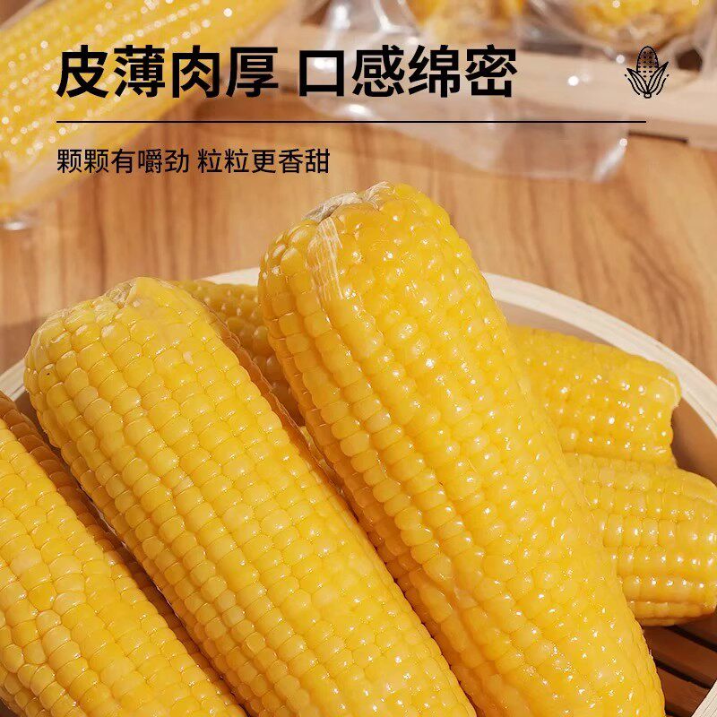 东北新鲜黄糯玉米软糯香甜拉丝独立包装早餐非即食铝箔装250g/8支