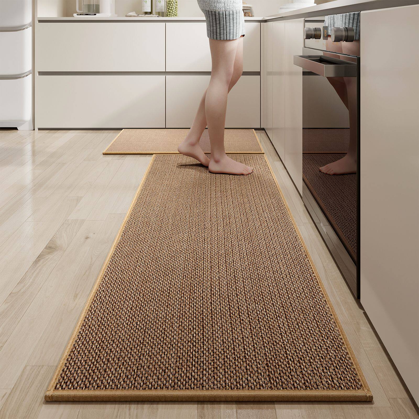 Kitchen floor mats, non-slip, oil-proof, waterproof carpets, washable and wipeable household strip mats, stain-resistant door mats, absorbent foot mats