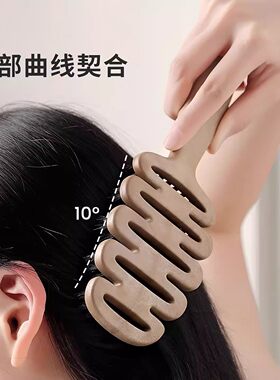 品质松塔猪鬃毛梳天然蓬松护发顺发高颅顶发缝排骨梳子神器女