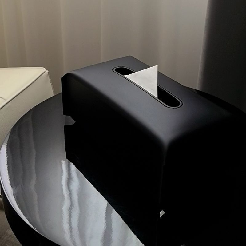 High-end light luxury leather tissue paper box for home living room coffee table high-end decorative tissue box office goodies