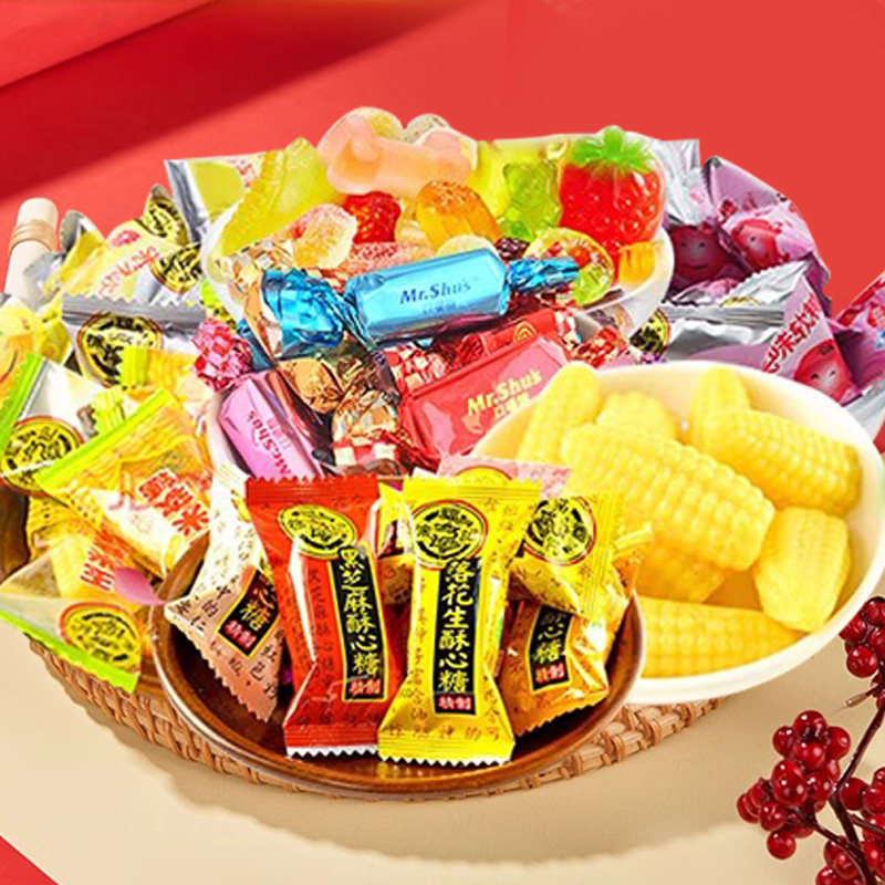 徐福记新年糖果礼盒棉花糖酥心糖十二宫格零食年货送礼大礼包团购