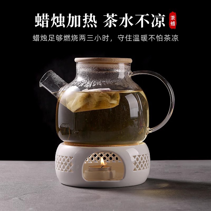 无烟茶蜡暖茶温茶炉保温加热家用煮茶蜡烛加热炉小蜡烛燃料酒精灯-图0