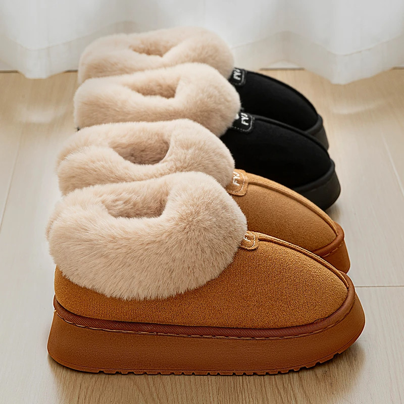 厚底雪地靴女2024冬季新款加绒加厚东北大棉鞋一脚蹬毛毛鞋子棉拖,淘宝优惠券,粉丝福利购,淘宝优惠卷