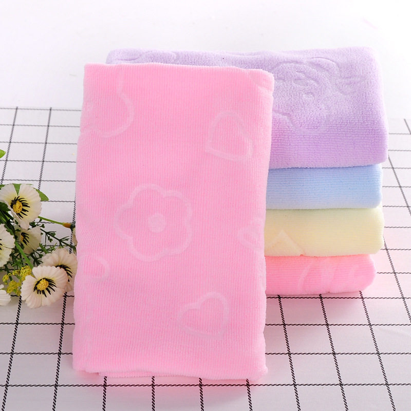 细纤维小毛巾25*25压熊头小方巾儿童毛巾擦手巾清洁毛巾