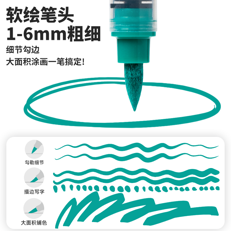 合慕软头直液丙烯马克笔儿童学生美术专用DIY可叠色不透纸可水洗无毒48色60色涂色画笔可视墨水双头防水速干 合慕软头直液丙烯马克笔儿童学生美术专用DIY可叠色不透纸可水洗无毒48色60色涂色画笔可视墨水双头防水速干