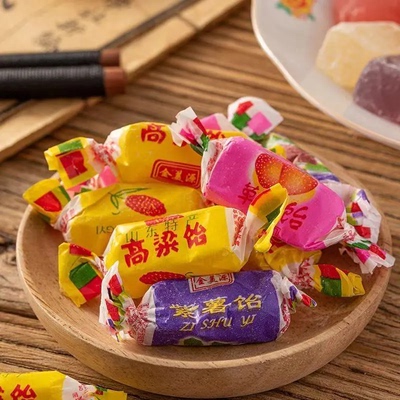 高粱怡水果Q弹拉丝老式山东特产怀旧喜糖年货糖山楂玉米橘子混合