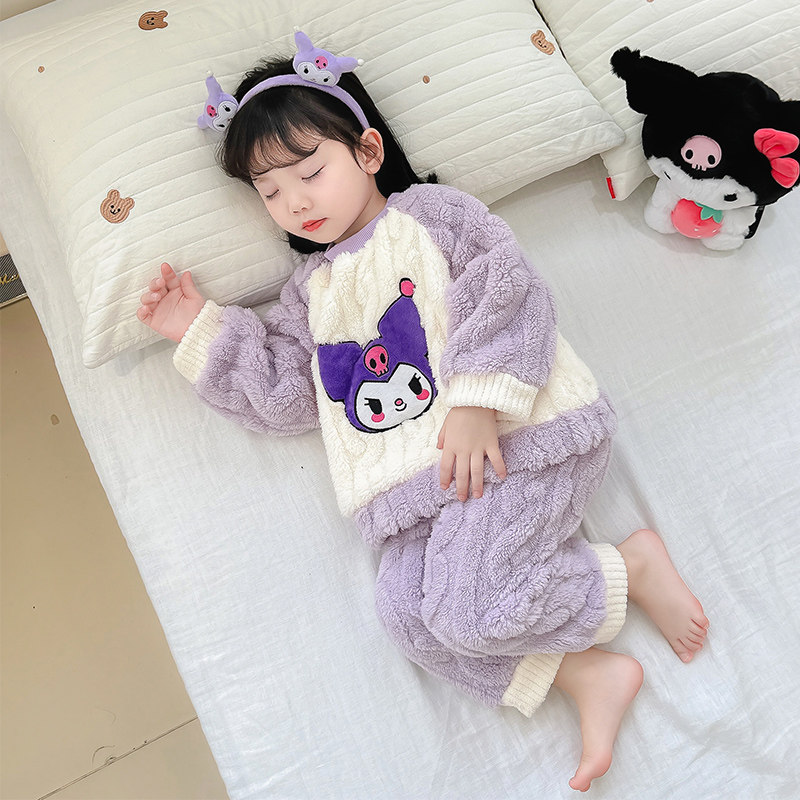 女童珊瑚绒睡衣秋冬保暖加厚小女孩冬季宝宝法兰绒套装儿童家居服,淘宝优惠券,粉丝福利购,淘宝优惠卷