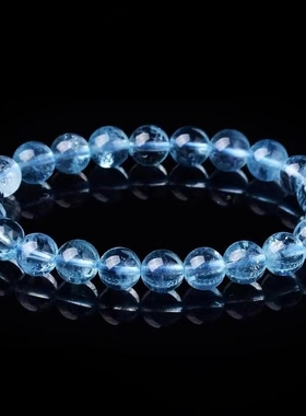 海蓝宝石手链水晶手链素面手链