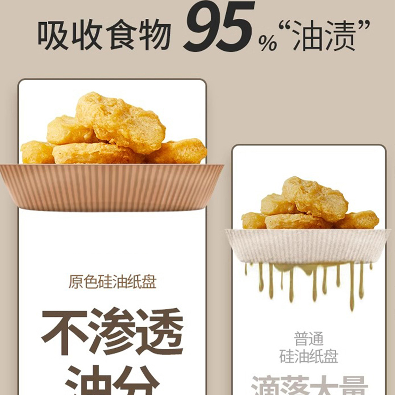 空气炸锅专用纸烤箱家用吸油纸托食品级纸盘烘焙纸垫锡纸方形烘培 - 图2