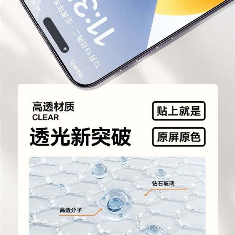 适用于苹果13钢化膜iPhone12/15pro手机12全屏覆盖plus防指纹11高清防窥膜抗摔防尘xs护眼xr贴pro高清画质