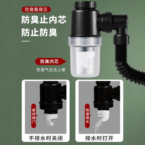 洗手盆下水管防臭芯防返臭神器洗脸盆面盆排水管配件下水道下水器 - 图2
