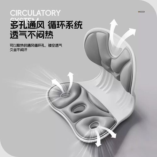 护腰久坐神器坐垫人体工学支撑座姿椅靠背办公室汽车腰椎撑腰正品 - 图3