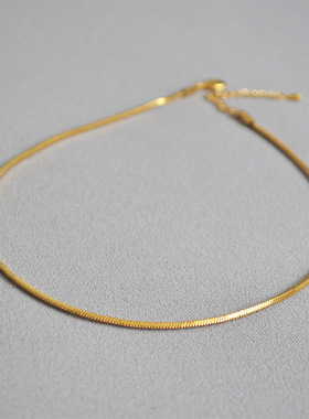 博主ins方形蛇骨链柔顺曲线之美简约百搭个性短款项链颈链女