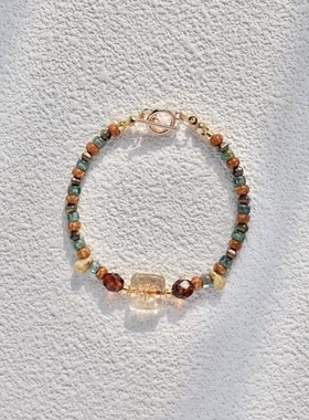 原创听风挽新中式百搭串珠莲花ins女简约小众中国风手串森系清新