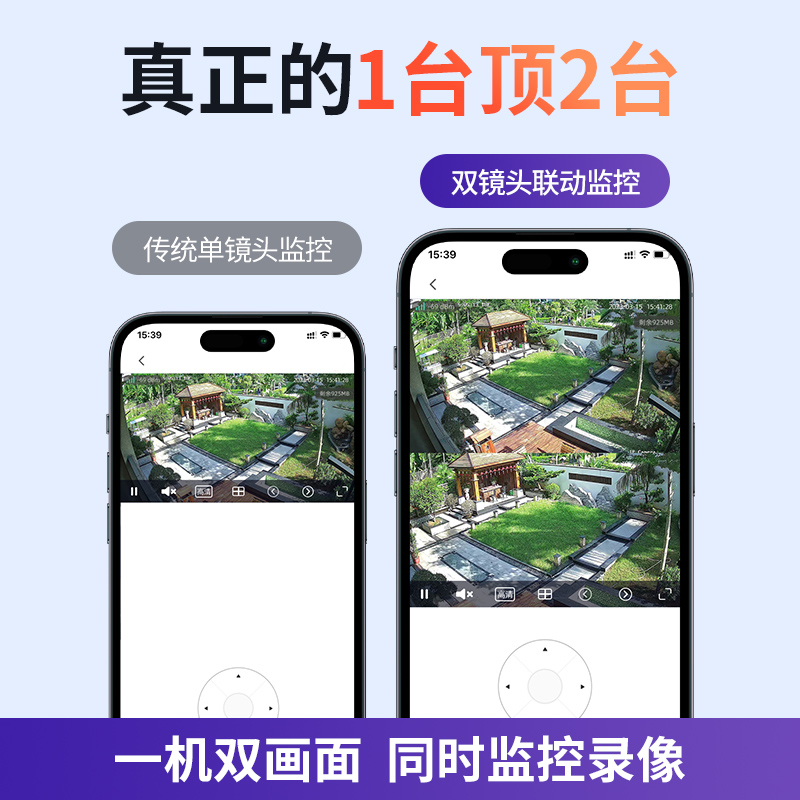 摄像头家用无线wifi可连手机远程360度无死角室外夜视监控摄影头 - 图0