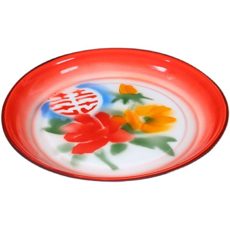 老式搪瓷盆家用中式怀旧复古特色菜大盘鸡鱼盘铁托盘瓷盘婚庆瓷盆,淘宝优惠券,粉丝福利购,淘宝优惠卷