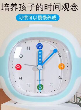静音闹钟时尚简约学生床头小闹表卧室无声夜光时钟桌面台钟表现代