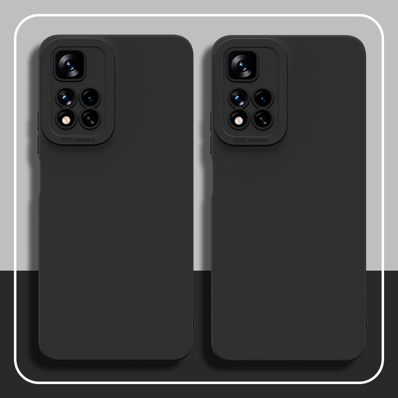 适用于红米note11手机壳硅胶note11pro天使眼Redmi Note10纯色note9pro直边液态NOTE8Pro经典黑5g轻薄防摔软 - 图0