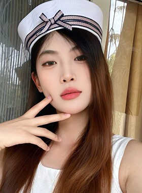 洋气好看的日系水手帽大头围