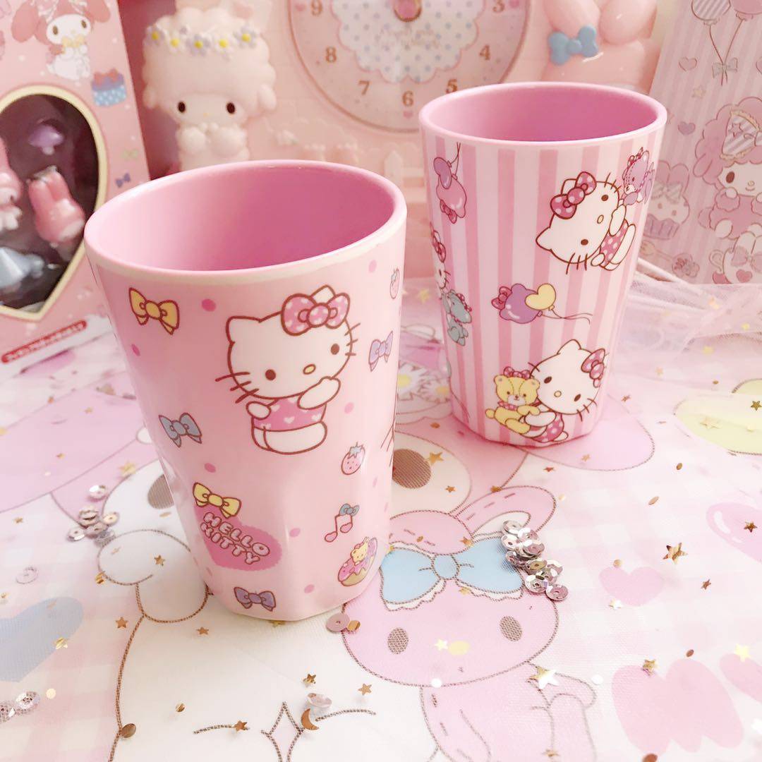 可爱卡通hellokitty漱口杯牙刷杯水杯牛奶杯密胺杯 刷牙杯 闺蜜杯,淘宝优惠券,粉丝福利购,淘宝优惠卷