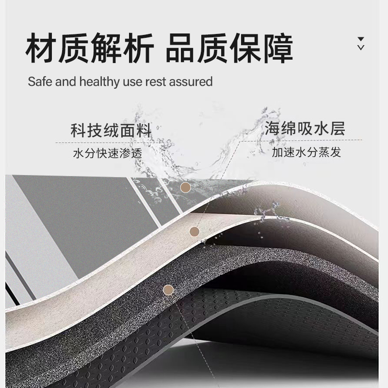 硅藻泥厨房地垫防滑防油吸水垫门口耐脏脚垫防水家用免洗可擦地毯 - 图1