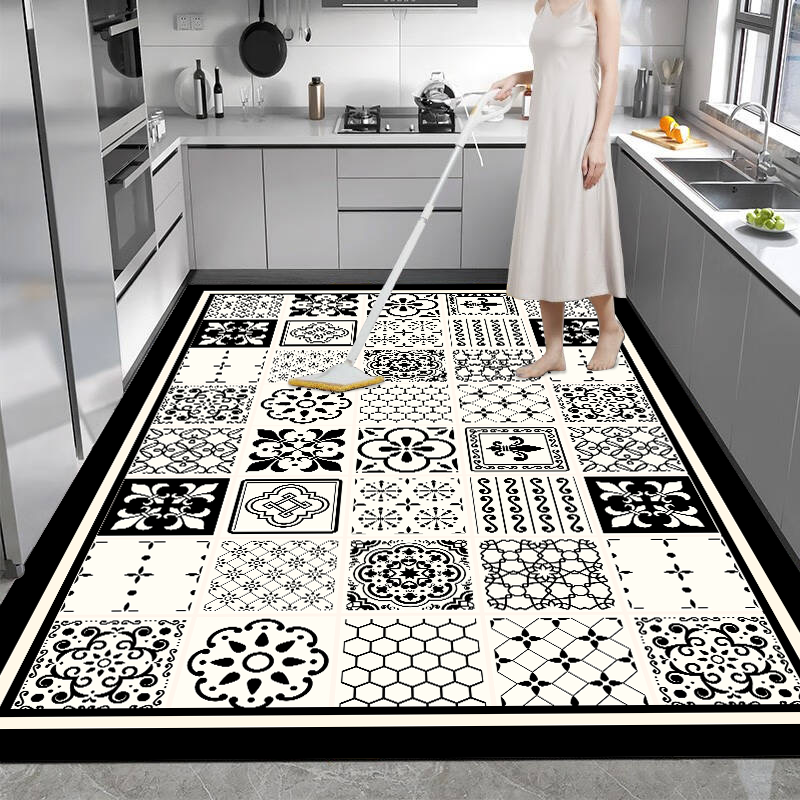 硅藻泥厨房地垫防滑防油吸水垫可擦免洗门口耐脏脚垫防水满铺地毯 - 图0