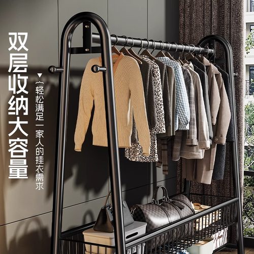 简易衣帽架落地室内房间挂衣架子可移动晾衣架家用卧室衣服收纳架 - 图2