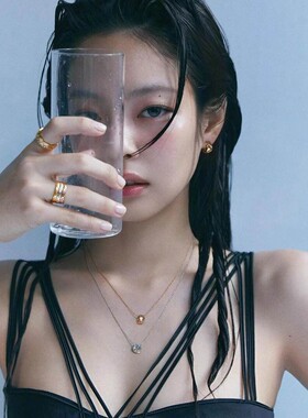 水冰月coco项链纯银18k玫瑰金月亮钻石吊坠锁骨链金豆黄金新款