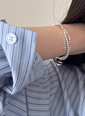 韩版小众重工珍珠碎银子串珠手链女轻奢小众精致百搭送闺蜜手饰潮