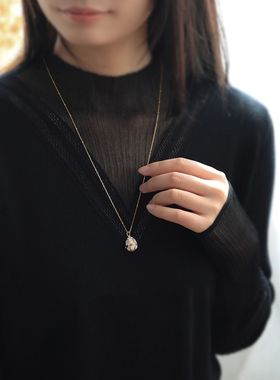 复古天使彩蛋白色珐琅项链节日限量吊坠项链毛衣链原创小众设计