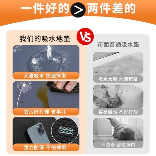 硅藻泥吸水地垫浴室卫生间门口进门入户防滑脚垫子洗手间厕所地毯 - 图3