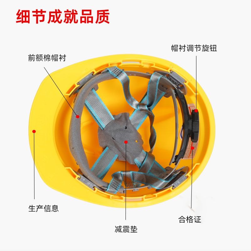 国标安全帽工地工程施工男夏季透气防晒加厚玻璃钢款定制帽檐内置 - 图2