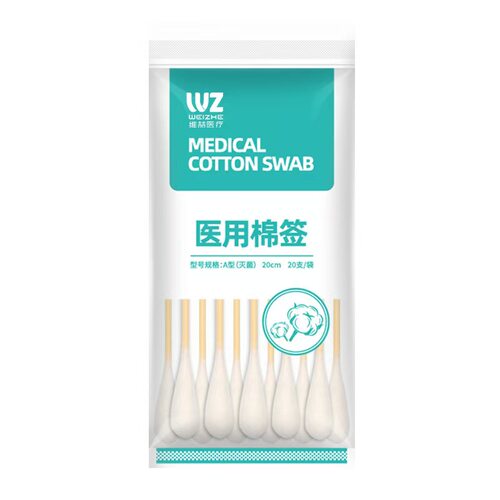 医用无菌棉签脱脂灭菌竹棒单头小头美容消毒伤口清洁卸妆化妆医护 - 图0