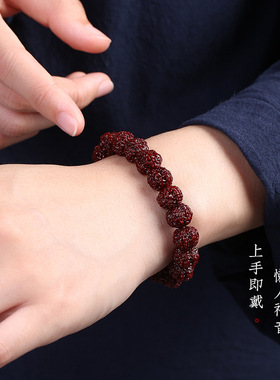 机刷玉化包浆小金刚菩提手串男士佛珠盘玩念珠文玩核桃手链女佩戴