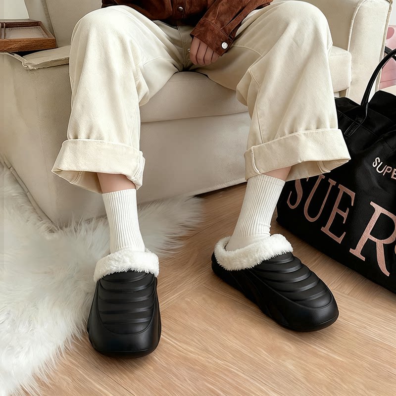 8.9元! 品牌剪标！情侣新款保暖加绒棉拖鞋-3