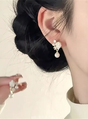 “恰逢春时 一束鲜花”春夏滴釉花朵耳钉森系甜美百搭耳夹无耳洞