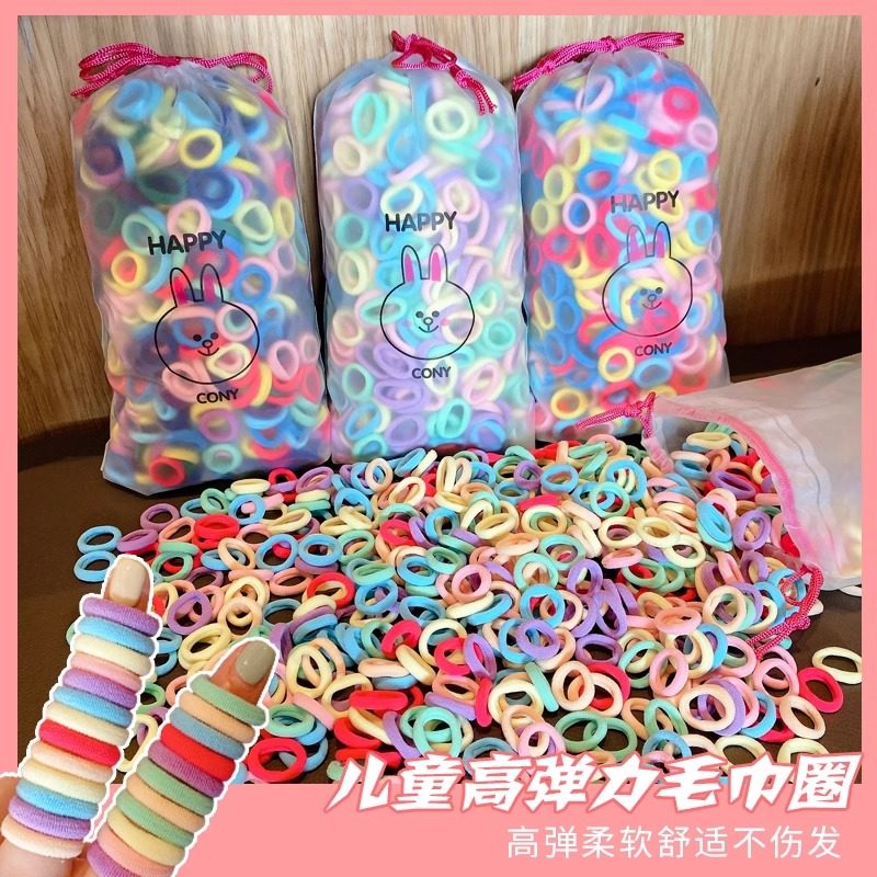 小免子发圈儿童橡皮筋糖果色宝宝毛巾圈不伤发弹性好皮筋其它