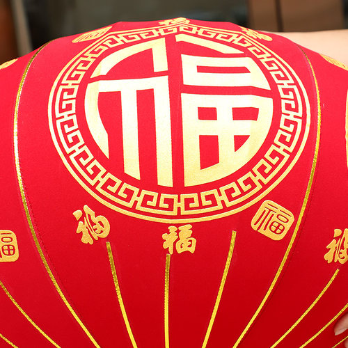 2026新款大红福字植绒灯笼农村大门一对挂饰户外新年阳台过年装饰 - 图2