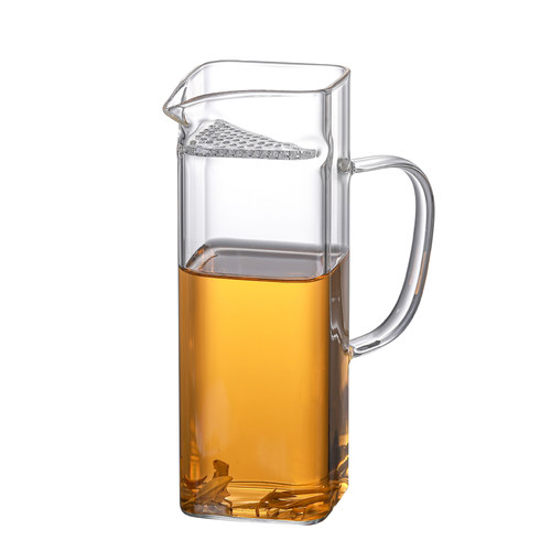 公道杯玻璃过滤一体绿茶杯功夫茶具套装公杯高档分茶器玻璃杯月牙-图3