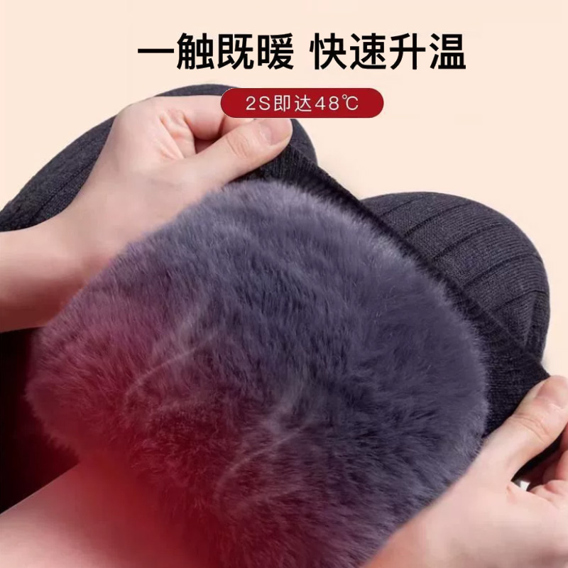 俞兆林加绒加厚兔毛护膝盖保暖老寒腿关节老人护套秋冬季防滑绑带