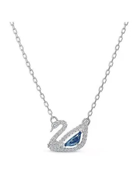 施家黑天鹅项链女玫瑰金锁骨链跳动的心韩版水晶简约长款生日