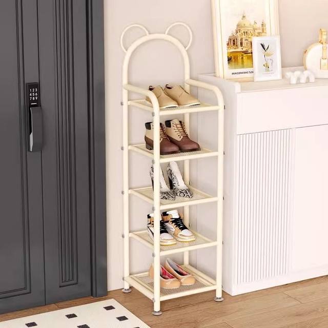 Creamy door entrance multi-layer shoe rack household storage rack simple small shoe rack entrance door cute storage rack creative