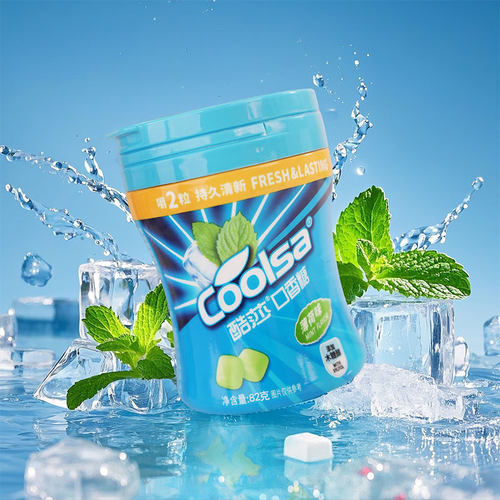 酷莎木糖醇口香糖缤纷果味休闲零食持久清新口气清凉薄荷糖果解馋 - 图2