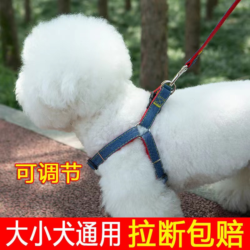 狗狗牵引绳大型小型犬狗链子狗项圈泰迪金毛遛狗绳子宠物用品胸背 - 图0