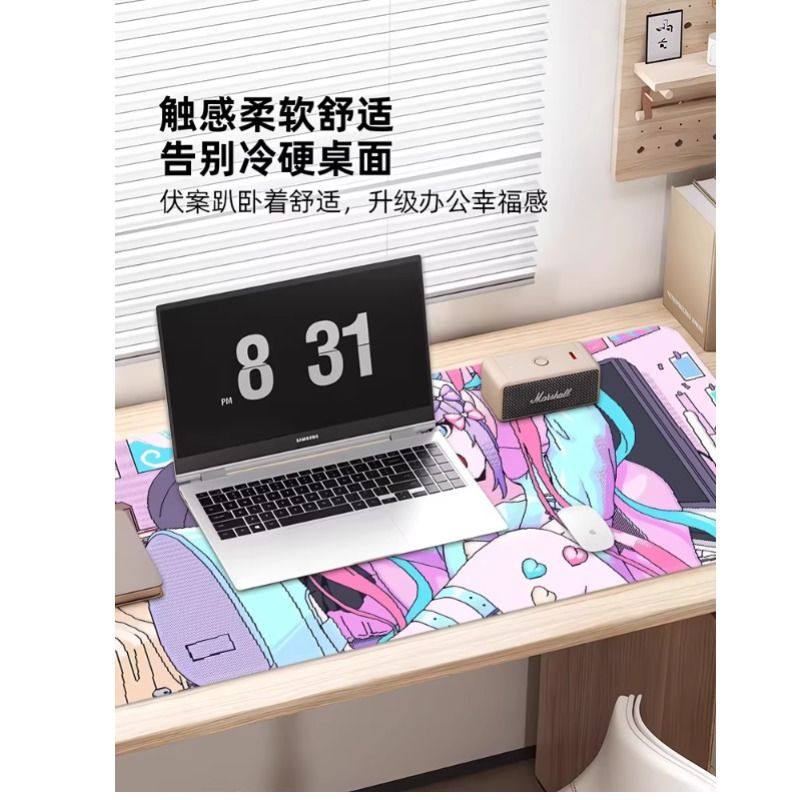 超天酱鼠标垫超大号电脑桌垫女生高颜值办公键盘垫防滑护腕滑鼠垫,淘宝优惠券,粉丝福利购,淘宝优惠卷